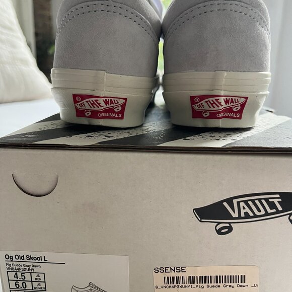 Vans OG Old Skool Lux Pig Suede Grey Dawn Sneakers VN0A4P3XUNY - Size 4.5/6 - Picture 4 of 10